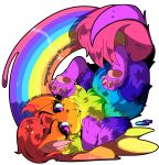  commentary creature english_commentary full_body highres multicolored neopets no_humans queen_ashi signature transparent_background upside-down violet_eyes xweetok 