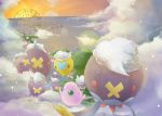  alternate_color artist_name chinese_commentary clouds cloudy_sky commentary_request creature dated drifblim drifloon floating gen_1_pokemon gen_4_pokemon green_eyes highres jigglypuff littlelluu mountain no_humans ocean pokemon pokemon_(creature) shiny_pokemon sky twilight water 