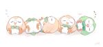  alternate_color bird bird_focus closed_eyes creature facing_viewer full_body gen_6_pokemon lying mei_(maysroom) no_humans on_back on_side onomatopoeia pokemon pokemon_(creature) rowlet shiny_pokemon signature simple_background sitting sleeping white_background zzz 
