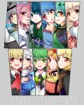  6+girls aki_minoriko antennae aqua_hair ascot black_bow black_neckwear black_shirt blonde_hair blue_dress blue_eyes blue_hair blue_headwear blue_shirt bow brown_eyes brown_vest capelet collar dress earlobes ebisu_eika eternity_larva eyebrows_visible_through_hair frilled_collar frilled_dress frills green_eyes green_hair green_kimono grey_hair grey_vest hand_on_own_face hat japanese_clothes jewelry kimono kurodani_yamame lavender_hair leaf letty_whiterock long_sleeves makotono_(makotono_00) maple_leaf mob_cap multiple_girls nazrin necktie obi open_mouth orange_dress pendant pink_hair polka_dot red_bow red_eyes red_headwear red_neckwear rumia saigyouji_yuyuko sash seiran_(touhou) shirt short_hair short_sleeves sleeve_cuffs smile touhou vest wakasagihime wavy_hair white_dress white_hair white_headwear white_shirt wing_collar wriggle_nightbug yellow_shirt 