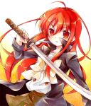  colored_pencil_(medium) katana long_hair marker_(medium) red_eyes red_hair redhead shakugan_no_shana shana shikishi sword tachitsu_teto tatetsu_teto traditional_media weapon 
