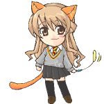  cat_ears cat_tail harry_potter hermione_granger lowres school_uniform tail thighhighs yama_(chroming) 