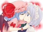  2_(artist) bad_id izayoi_sakuya kiss multiple_girls niji_(nijioki) remilia_scarlet sketch touhou yuri 