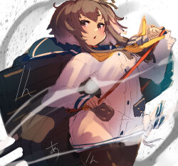  1girl adapted_turret anchor black_hair blue_sailor_collar blush brown_eyes dress gradient_hair grey_hair hat highres kantai_collection long_shirt long_sleeves lowleg lowleg_pantyhose mini_hat multicolored_hair neckerchief no_pants open_mouth pantyhose rigging sailor_collar sailor_dress seamed_legwear ship_turret shirt short_hair short_hair_with_long_locks side-seamed_legwear smile smokestack_hair_ornament solo sunday_aki tied_dress tied_shirt tokitsukaze_(kancolle) torpedo_launcher torpedo_tubes yellow_neckerchief 