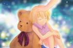 closed_eyes higurashi_no_naku_koro_ni houjou_satoko petting puda-party stuffed_animal stuffed_toy 