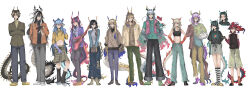  absurdres arknights brother_and_sister chongyue_(arknights) dusk_(arknights) earrings eastern_dragon_horns eastern_dragon_tail highres incredibly_absurdres jewelry ji_(arknights) jie_(arknights) liang_(arknights) ling_(arknights) nian_(arknights) non-web_source shu_(arknights) siblings tassel tassel_earrings wang_(arknights) yi_(arknights) yi_(mascot)_(arknights) yu_(arknights) 