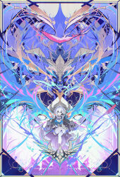  1girl absurdres black_boots black_gloves black_jacket blue_bra boots bra breasts chimera_(wuthering_waves) closed_mouth commentary cropped_jacket crossed_legs dee_(fire2332) english_commentary galbrena_(wuthering_waves) gloves grey_hair grey_pantyhose gun high_heel_boots high_heels highres holding holding_gun holding_weapon jacket large_breasts looking_at_viewer medium_hair pantyhose tacet_discord_(wuthering_waves) underwear weapon wide_shot wuthering_waves 