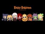  1024x768 animal_ears bat candy cat_ears chibi dark devil drink halloween happy monster_girl pumpkin scarf tail vampire wallpaper 