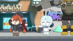 akaoni_(zumt3548) animated_gif long_hair magus_(zenless_zone_zero) multiple_girls orphie_(zenless_zone_zero) orphie_magnusson seed_(zenless_zone_zero) seed_sr. zenless_zone_zero