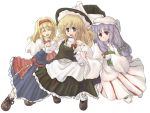  alice_margatroid blonde_hair blue_eyes kirisame_marisa multiple_girls patchouli_knowledge purple_hair red_eyes tes tes_(unpre) touhou 