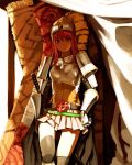  armor armored_dress belt cross goggles hand_on_hip lord_knight ragnarok_online red_eyes red_hair rug shade sheath sheathed shihou skirt smile solo sword thighhighs weapon 