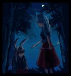  blood bow_(weapon) bunny_ears moon necktie rabbit_ears reisen_udongein_inaba takishima_asaka touhou tree trees weapon yagokoro_eirin 