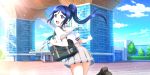  blue_hair long_hair love_live!_school_idol_festival_all_stars matsuura_kanan ponytail school_uniform smile violet_eyes 