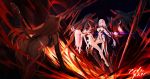  3girls absurdres animal_ears armor ass character_request copyright_request highres long_hair mecha mecha_musume mechanical_wings multiple_girls pink_hair rabbit_ears science_fiction silver_hair tail white_legwear wings zhuore_zhi_hen 