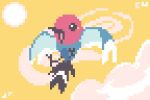  animated animated_gif bird bird_focus black_eyes clouds creature fletchling flying full_body gen_6_pokemon jrchair98 no_humans pixel_art pokemon pokemon_(creature) solo 