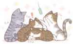  ! :3 =_= animal animal_ear_fluff animal_focus cat cat_day cat_teaser closed_eyes closed_mouth commentary_request drooling floral_background no_humans o_o original sakurato_ototo_shizuku saliva translated white_background 