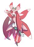  2018 creature full_body gen_7_pokemon highres its-goon lurantis no_humans pink_eyes pokemon pokemon_(creature) signature simple_background solo standing white_background 