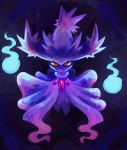  :3 black_background creature floating full_body gen_4_pokemon ghost highres karrybird looking_at_viewer mismagius no_humans pokemon pokemon_(creature) red_eyes signature solo yellow_sclera 