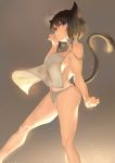  1girl absurdres animal_ears apron ass black_hair blue_eyes blush breasts brown_hair cat_ears cat_girl cat_tail highres huge_filesize inushima looking_at_viewer original panties short_hair solo tail underwear white_panties 