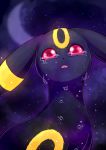  commentary creature crying english_commentary flufflixx full_moon gen_2_pokemon highres looking_at_viewer moon night night_sky no_humans pokemon pokemon_(creature) red_eyes sad sky solo star_(sky) starry_sky tears umbreon upper_body 