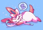  :3 closed_eyes closed_mouth commentary creature english_commentary flufflixx full_body gen_6_pokemon lying no_humans on_stomach pokemon pokemon_(creature) shadow sleeping solo speech_bubble sylveon zzz 