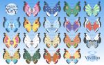  antennae blue_background bug butterfly character_name chart copyright_name creature english_text gen_6_pokemon gradient gradient_background highres insect looking_at_viewer namima_usagi no_humans pokemon pokemon_(creature) vivillon vivillon_(archipelago) vivillon_(continental) vivillon_(elegant) vivillon_(garden) vivillon_(high_plains) vivillon_(icy_snow) vivillon_(jungle) vivillon_(marine) vivillon_(meadow) vivillon_(modern) vivillon_(monsoon) vivillon_(ocean) vivillon_(polar) vivillon_(river) vivillon_(sandstorm) vivillon_(savanna) vivillon_(sun) vivillon_(tundra) 