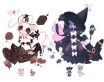  alcremie black_eyes bug candy charamells chocolate chocolate_heart closed_eyes creature food full_body fusion gen_2_pokemon gen_5_pokemon gen_7_pokemon gen_8_pokemon gothitelle hat hatterene heart mimikyu multiple_fusions no_humans pokemon pokemon_(creature) simple_background sleeping spider umbreon violet_eyes white_background witch_hat 
