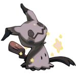  alternate_color commentary creature english_commentary full_body gen_7_pokemon mimikyu no_humans pinkgermy pokemon pokemon_(creature) shiny_pokemon simple_background solo sparkle standing star white_background 