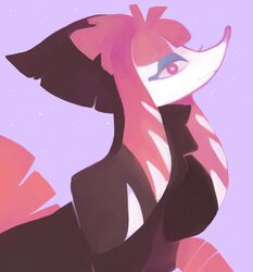  alternate_color commentary creature english_commentary face furfrou furfrou_(kabuki) gen_6_pokemon highres no_humans pokemon pokemon_(creature) purple_background shiny_pokemon simple_background solo the-vanilluxe-treatment 