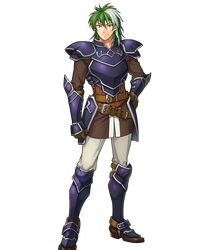  1boy armor belt boots fire_emblem fire_emblem:_the_blazing_blade fire_emblem_heroes full_body gloves green_eyes green_hair heath_(fire_emblem) highres long_hair male_focus multicolored_hair official_art solo transparent_background two-tone_hair white_hair 