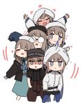  +++ 6+others :d =_= bangs beret black_headwear black_jacket black_shirt black_shorts blue_eyes blue_hair blue_legwear blush brown_hair brown_pants captain_nemo_(fate/grand_order) chibi closed_eyes closed_mouth collared_shirt dress eyebrows_visible_through_hair fate/grand_order fate_(series) glasses gradient_hair green_dress hat heart i.u.y jacket legwear_under_shorts long_hair long_sleeves low_twintails multicolored_hair multiple_others opaque_glasses open_clothes open_jacket open_mouth other_focus pants pantyhose peaked_cap round_eyewear shirt short_shorts short_sleeves shorts sleeves_past_wrists smile striped striped_shirt sweat turban twintails vertical-striped_shirt vertical_stripes very_long_hair wavy_mouth white_headwear white_jacket white_shirt 