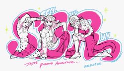  3boys argyle_clothes argyle_sweater boots bridal_gauntlets closed_mouth cowboy_boots cowboy_hat dated diego_brando dinosaur_tail english_text gloves goggles goggles_on_headwear gyro_zeppeli hat hood hood_down hoodie johnny_joestar jojo_no_kimyou_na_bouken kneeling logo long_hair long_sleeves male_focus medium_hair multiple_boys one_eye_closed ponpon_emiri scary_monsters_(stand) short_sleeves sitting smile stand_(jojo) star_(symbol) star_print steel_ball_run sweater tail turtleneck turtleneck_sweater 