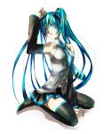  detached_sleeves hatsune_miku tagme thigh-highs vocaloid wara_gaeru 