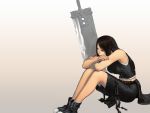  arms_crossed final_fantasy final_fantasy_vii sitting sword tifa_lockhart 