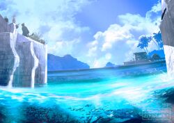  ocean palm_leaf tagme water yabuka_shiwa 