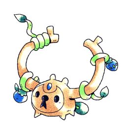  berry_(pokemon) bynine fakemon klefki no_humans oran_berry plant pokemon pokemon_(creature) solo sugimori_ken_(style) transparent_background vines 