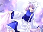  hat highres letty_whiterock purple_eyes purple_hair snow solo touhou 