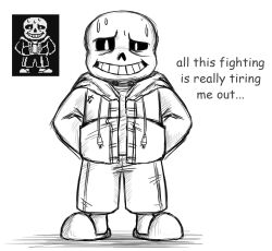  1boy 2015 2d blue_jacket comic_sans commentary digital_media english_commentary english_text full_body grey_hood hollow_eyes hood hood_down hooded_jacket humanoid jacket male male_focus male_only monochrome monster monster_boy open_clothes open_jacket pants pixel_art_inset reference_inset sans_(undertale) shirt single_vertical_stripe skeleton slippers socks solo standing straight-on striped_pants sweat teeth text toono undead undertale uneven_eyes utdr_(toby_fox) vertical-striped_clothes vertical-striped_pants white_shirt 