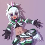  bandeau_bikini dark_skin gloves hairband horn kirin kirin_(armor) monster_hunter simple_background vest white_hair yukimura_tsubame 