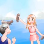  azumanga_daioh beach bikini ichigo_mashimaro itou_chika lowres matsuoka_miu parody sasa90 sea_cucumber seacucumber swimsuit tankini 