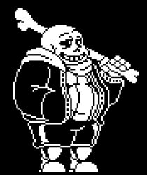 1boy 2018 2d alternate_body_size black_background black_shorts bone carrying carrying_over_shoulder derivative_work digital_media fat full_body hand_in_pocket holding holding_bone hood hood_down hooded_jacket jacket male male_focus male_only mamar12 monochrome open_clothes open_jacket pixel_art sans_(undertale) shorts simple_background single_vertical_stripe slippers solo standing striped_shorts sweater turtleneck turtleneck_sweater undertale utdr_(toby_fox) vertical-striped_clothes vertical-striped_shorts white_stripes