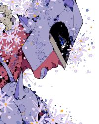  1other arbitrium blue_eyes commentary crazy_diamond diamond_wa_kudakenai english_commentary flower from_side highres jojo_no_kimyou_na_bouken portrait profile solo stand_(jojo) 