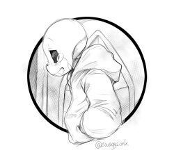  1boy 2020 2d artist_name cropped_torso crying digital_media from_side hands_in_pockets hollow_eyes hood hood_down hooded_jacket humanoid jacket male male_focus male_only monochrome monster monster_boy outside_border profile round_border sad sans_(undertale) simple_background skeleton solo tears teeth undead undertale utdr_(toby_fox) white_background zwagyzonk 