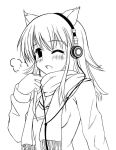  cat_ears headphones kazumasa monochrome original scarf 