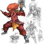  amputee banner concept_art flag japanese_clothes mask namco official_art prosthesis rough sketch soul_calibur soulcalibur soulcalibur_iii sword tabi weapon yoshimitsu 