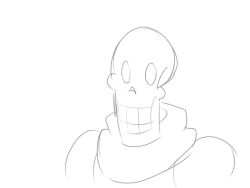  1boy 2019 2d animated animated_gif armor cropped_torso digital_media gloves humanoid looping_animation male male_focus male_only monochrome monster monster_boy papyrus_(undertale) simple_background skeleton sketch solo teeth undead undertale utdr_(toby_fox) waving white_background zwagyzonk 