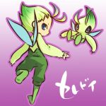  1girl celebi costume green_hair hitec moemon personification pokemon pokemon_(creature) pokemon_(game) pokemon_gsc wings 