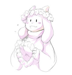  1girl 2019 2d animal_ears anthro cropped_torso digital_media droopy_ears fangs female female_only floppy_ears flower flower_wreath furry furry_female goat goat_ears goat_girl goat_horns head_wreath holding holding_wreath horns long_sleeves mammal monochrome monster monster_girl robe simple_background sketch solo toriel undertale utdr_(toby_fox) white_background white_fur white_horns wreath zwagyzonk |_| 
