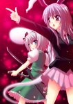  blue_eyes bunny_ears hitodama katana konpaku_youmu konpaku_youmu_(ghost) myon pink_hair rabbit_ears red_eyes reisen_udongein_inaba saki_chisuzu sakichi_suzu silver_hair sword touhou weapon 