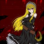 blonde_hair kaibutsu_oujo lilianne sword tiara zhe_(artist) 
